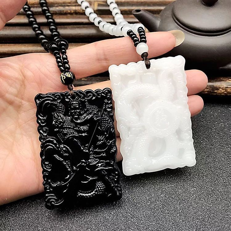 จี้สองด้าน Guan Gong และ Guan Yu สัญลักษณ์แห่งความโชคและความมั่งคั่ง