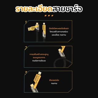 สายเคเบิลข้อมูล 4in1 พอร์ตชาร์จมัลติฟังก์ชั่น 4 อินเทอร์เฟซสามารถเปลี่ยนได้ตามต้องการ ชาร์จเร็ว 27W-65W