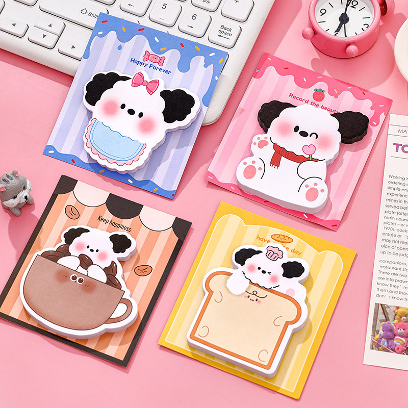 30 แผ ่ นน ่ ารักการ ์ ตูนสุนัขสไตล ์ Sticky Notes นักเรียน Tearable Note กระดาษ Memo Pad