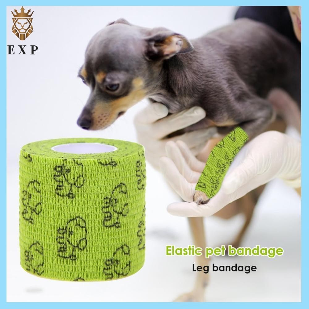 [ ระเบิด1.th ] ผ ้ าพันแผลเหนียวสําหรับสุนัขและสัตว ์ เลี ้ ยง Breathable Non-Woven Vet Wrap เทปกีฬา