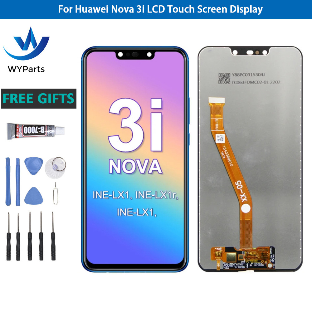 6.3'สําหรับ Huawei Nova 3i P Smart Plus 2018 INE-LX1 LX2 AL00 จอแสดงผล LCD หน ้ าจอสัมผัส Digitizer Assembly เปลี ่ ยน
