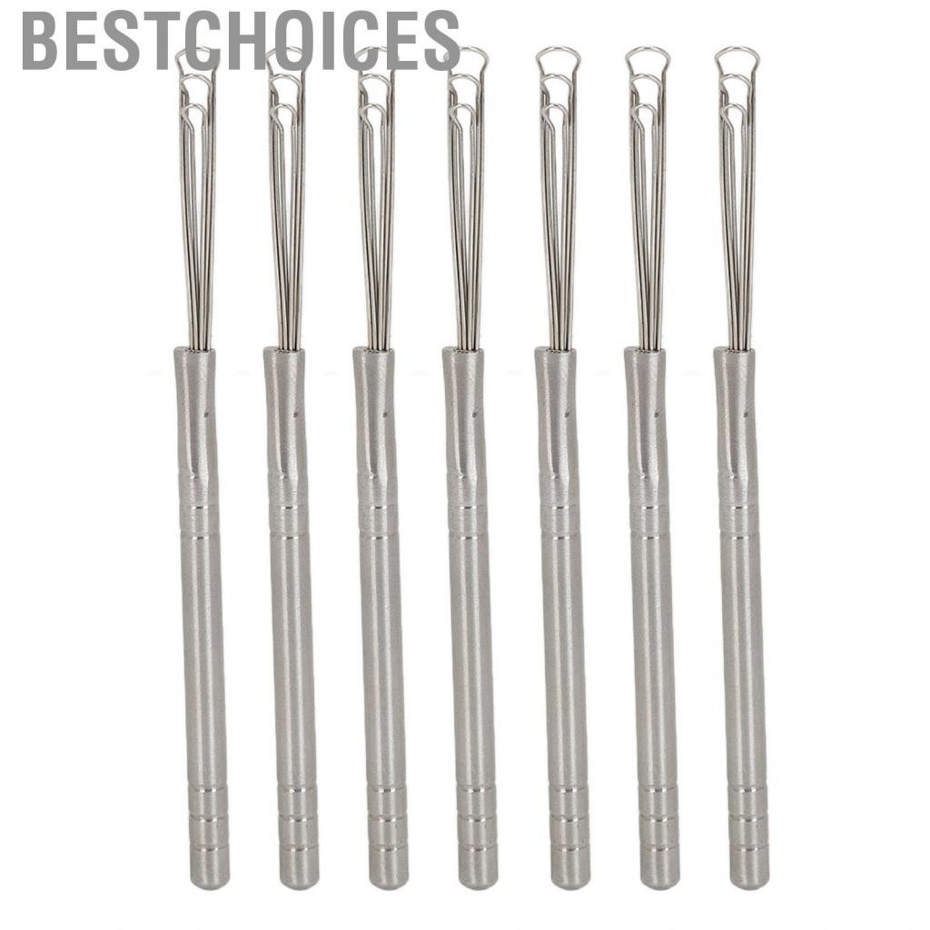 Bestchoices 7pcs Stainless Steel 3 Ring Ear Cleaner Elastic Wax Removing Tool HPT