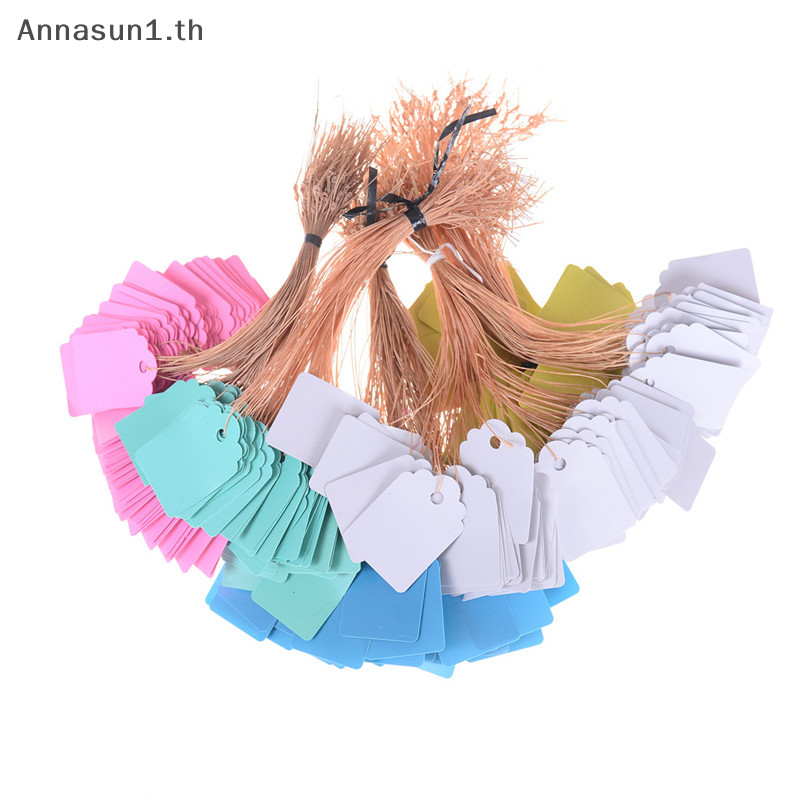 Annasun 100 ชิ้นเครื่องประดับเสื้อผ้าสินค้าสวนยี่ห้อป้ายราคาแท็ก 3.5*2.5 ซม.TH