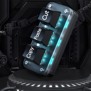 Rgb Mini Cut Copy Paste แป้นพิมพ์ 3 คีย์ USB Type-C สำหรับเกมมิ่ง