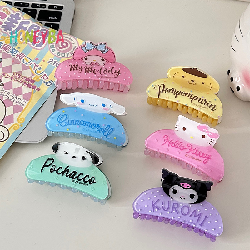 <Honeyba> การ์ตูนอะนิเมะสัตว์เล็ก Sanrio กิ๊บติดผมน่ารักหวานกรงเล็บด้านหลังหัว Hairpin Headwear Kawaii อะคริลิคคลิปฉลาม Nice