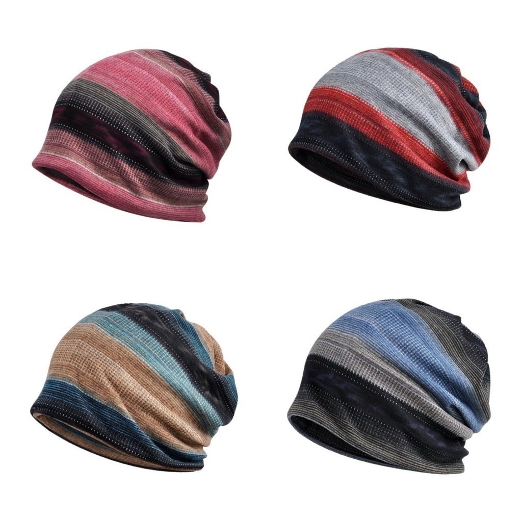 ❤ หมวก มะเร็ง ลายทาง ระบายอากาศ คลุมผม ผ้าโพกหัว หมวกคีโม แฟชั่น ผ้าเนื้อดี ยืดยุ่น หมวกผู้ป่วย เกรดพรีเมี่ยม ❤ - รูปที่ 2