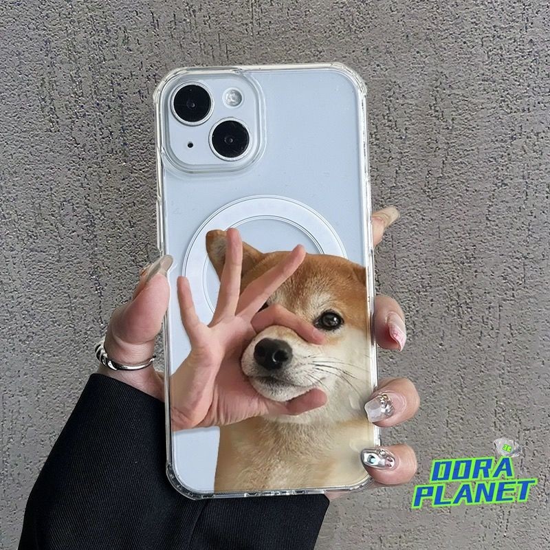 น่ารักสัตว์เลี้ยงลูกสุนัขกันกระแทกใสฮาร์ดสําหรับiphone 15 Pro Max 13 12 14 Pro Max15 Plus XS 7 8 Plus XR XS Max 14 Plusใหม่แม่เหล็กชาร์จไร้สายปลอกกระชับ