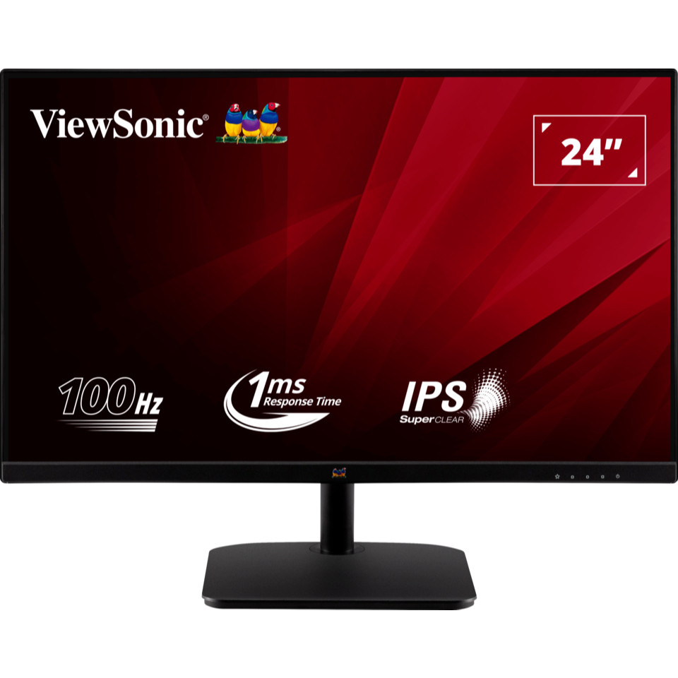 ViewSonic VA2432-H 23.8" IPS FHD (100hz, Refresh Rate with Frameless Design, VGA, HDMI, DisplayPort,