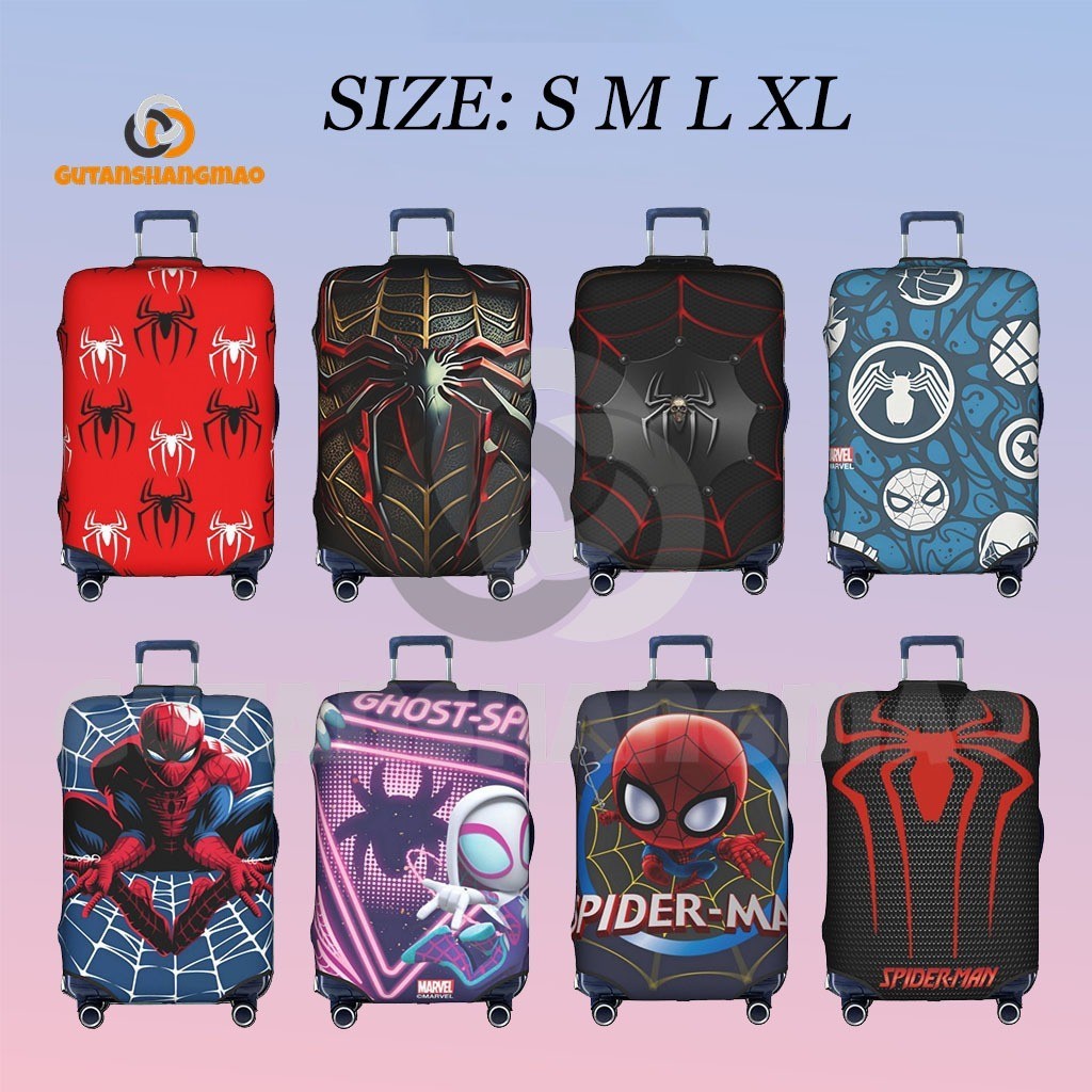 ผ้าคลุมกระเป๋าเดินทาง Marvel Spiderman ซักได้ ผ้าคลุมกระเป๋าเดินทางป้องกันรอยขีดข่วน เหมาะกับกระเป๋าเดินทางขนาด 18-32 นิ้ว