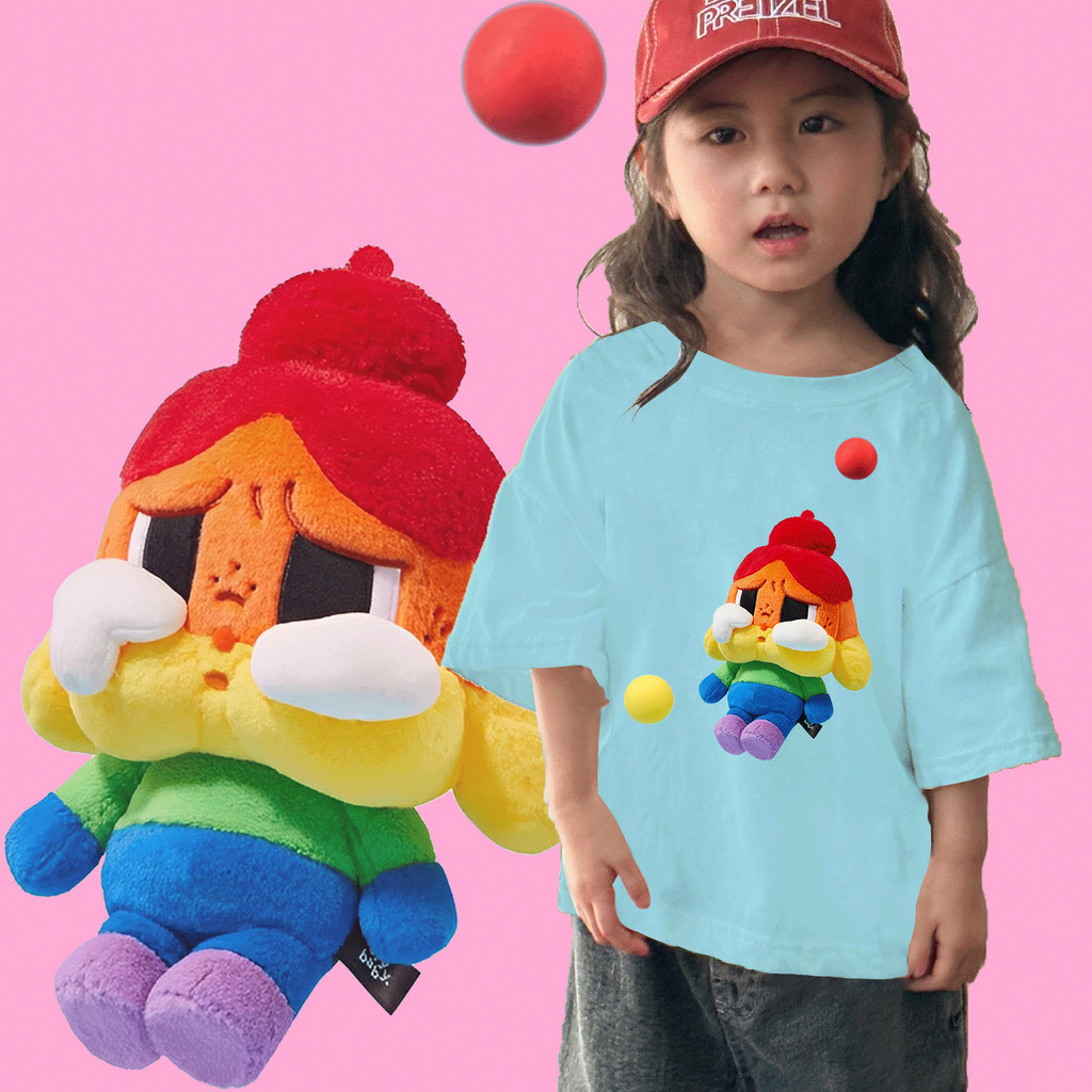 🤗8 สี🤗จัดส่งเดี๋ยวนี้! CRY BABY POP MART🌈 LGBT 🌈เสื้อยืดเด็ก u111 100-150 ซม ✨