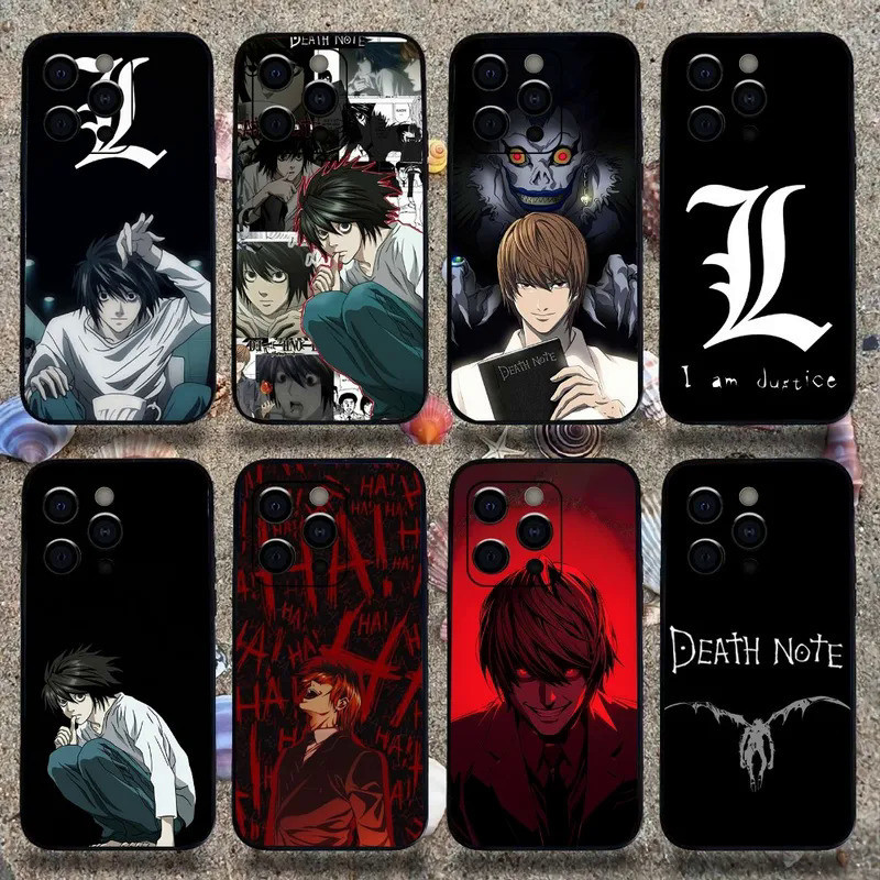 TK-1 Death Note อะนิเมะเคสโทรศัพท์สําหรับ Apple iPhone 17,15,14,13,12,11,Pro,X,XS,Max,XR,Plus,Mini Soft Black Cover