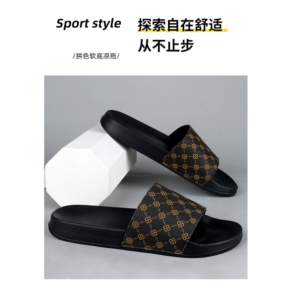 ขนาด 39-45 韩版潮流拖鞋 2024 ฤดูร้อนใหม่时尚外凉鞋 软底鞋 防滑 เบา เบา ๆ สบาย ๆ 透气