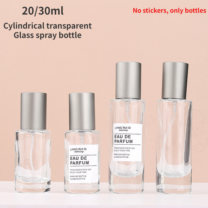 20ml 30ML ขวดสเปรย์ทรงกระบอกน้ําหอม Tansare แก้วที่ว่างเปล่าแบบพกพาขวดตัวอย่างรีฟิล