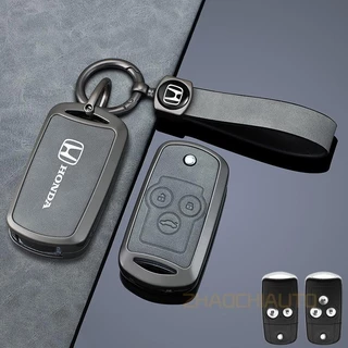 กระเป๋ากุญแจรถยนต์ honda โลหะและหนังกุญแจรถสําหรับ Honda Civic Accord Fb พับ Key,รีโมทคอนโทรลกุญแจรถกรณี