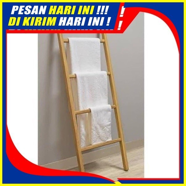 Gantungan KAYU ไม้แขวนไม้ Rack ไม้แขวนเสื้อบันได Aesthetic Wood Place สําหรับผ้าคลุมฮิญาบ, พรมสวดมนต์, ผ้าซิ่น