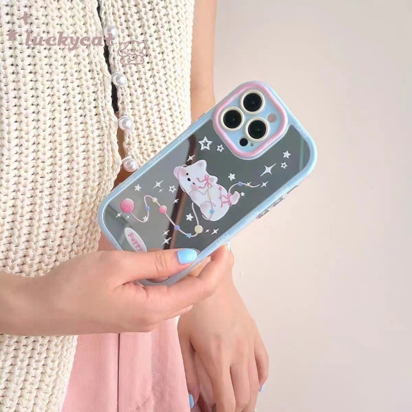 Iphone 15 14 13 12 11 Pro Max X Xr Xs Max 7 8 Plusเคสโทรศัพท์การ์ตูนกระจกการ์ตูนน่ารักStar Sleep Catฝาครอบโทรศัพท์นุ่ม