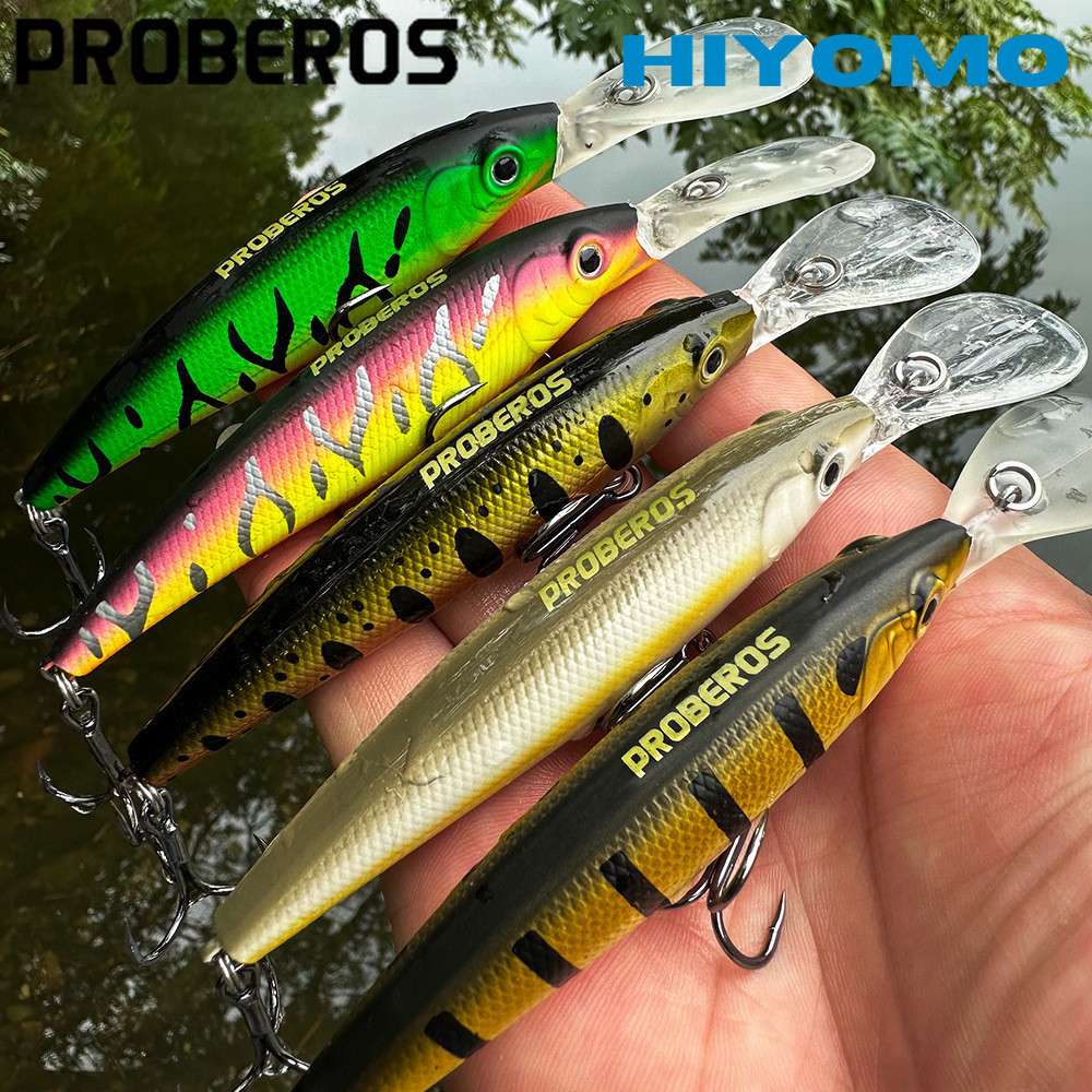 Proberos ลอย Minnow Fishing Lure 12.5 ซม.13g เหยื่อปลอมประดิษฐ์ Wobblers 3D ตา Hard Lures 4 # Treble Hook JerkBit Bass Pike อุปกรณ์ตกปลา