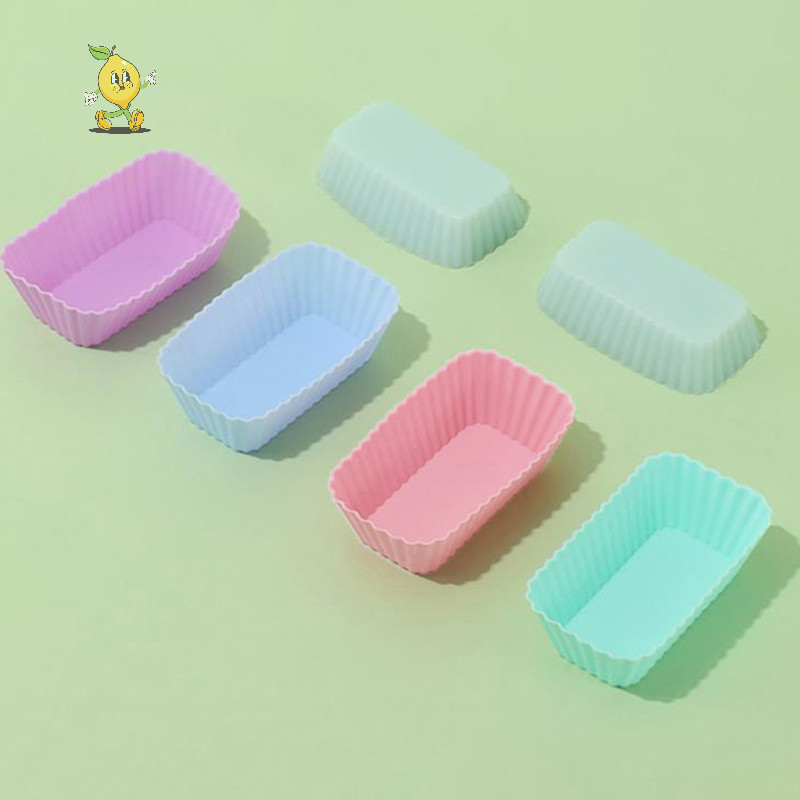 [mozh] แม่พิมพ์เค้กซิลิโคน 5 ชิ้น ถ้วยมัฟฟินสี่เหลี่ยม เค้กอบ Mould ครัว Pastry [TH]