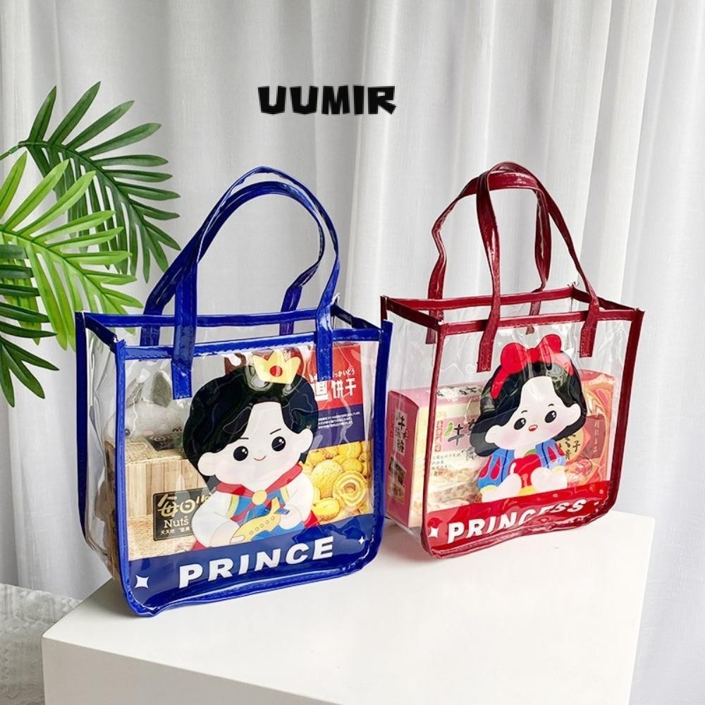 UUMIR กระเป๋าเยลลี่,พีวีซีเจ้าหญิงเจ้าชายมือถือกระเป๋าว่ายน้ําใสมือถือแบบพกพาความจุขนาดใหญ่ทํางาน