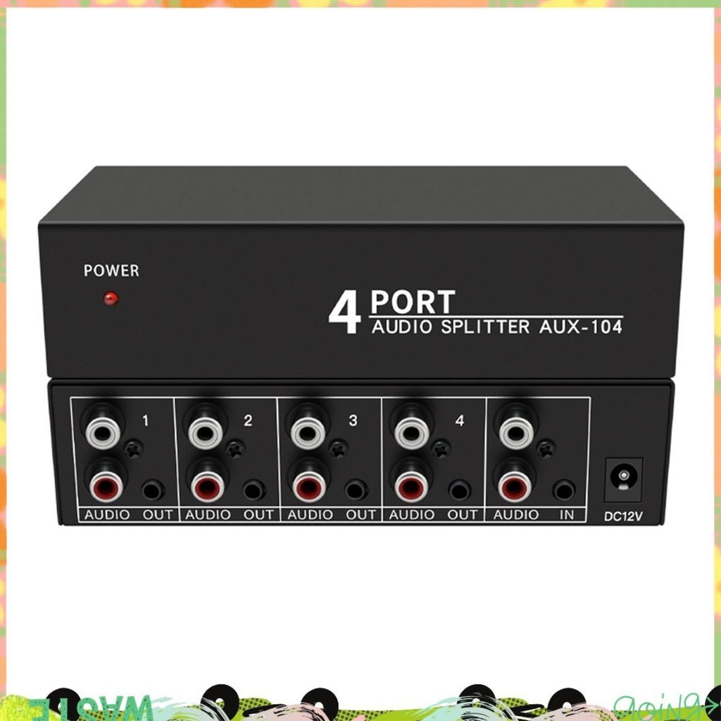 Audio Splitter 1 in 4 Out L/R Aux Stereo Audio Splitter 1X4 Audio จําหน่ายสําหรับ PC DVD ลําโพง Spli