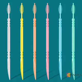 KNMSA] 300pcs พลาสติก Double-Interdental แปรงไหมขัด Stick ปากสุขอนามัยไม้จิ้มฟันพลาสติกแปรงสีฟันแปรงทําความสะอาดฟัน Ssnnavant nam