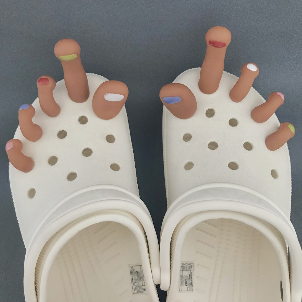 crosc charm jibbits clog jibbits ชุดหัวเข็มขัดรองเท้ายางไขว้ดอกไม้ DIY ใหม่พร้อมหมวกนิ้วเท้า 3D ที่ถอดออกได้