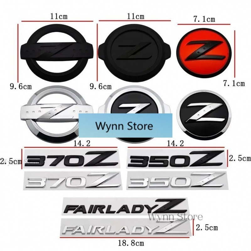 ♣♣Z โลโก้สําหรับ Nissan 350Z 370Z Fairlady Z Z33 Z34 ด้านหลังสัญลักษณ์สติกเกอร์ด้านหน้าประตูด้านข้าง