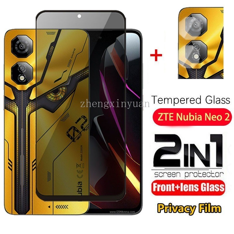 2IN1 ความเป็นส่วนตัวกระจกนิรภัยสําหรับ ZTE nubia Neo 5 GT Pro 3 2 2025 เลนส์กล้องป้องกันหน้าจอ Neo5 Neo5GT Neo5Pro nubiaNeo3 Neo3GT Neo2 nubiaNeo5G ฟิล์มแก้ว