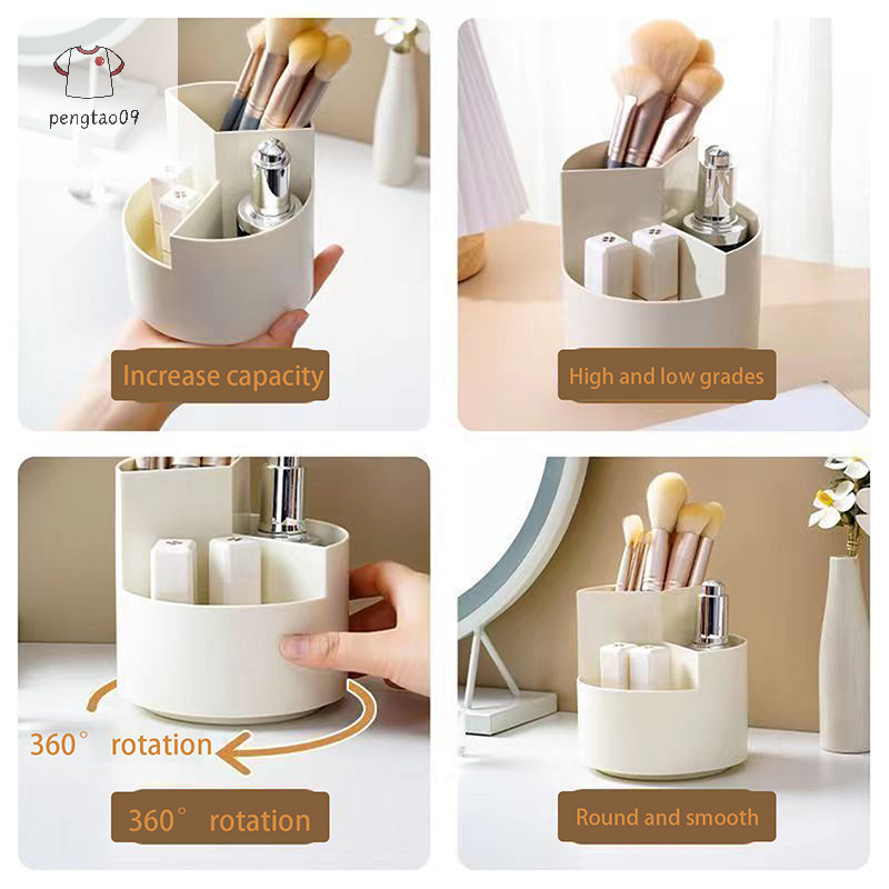 Pengtao09 White Division และ Layering Rotag ดินสอ Office Desktop al Storage เครื ่ องเขียนอุปกรณ ์ เครื ่ องมือความงามใหม ่