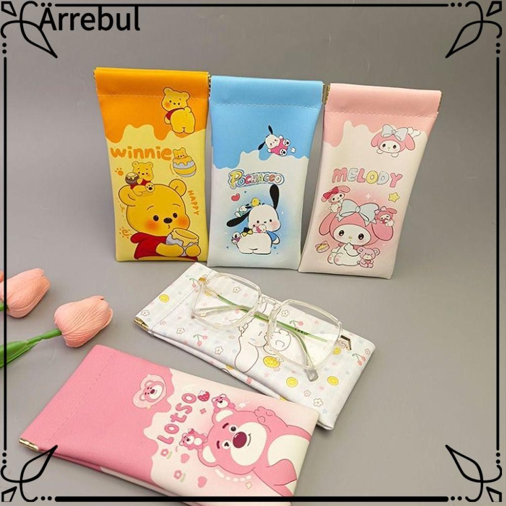 กล่องแว่นกันแดด ARREBUL, กระเป๋าใส่แว่นตา Sanrio หนัง PU, ฝาครอบป้องกันแว่นตาปิดอัตโนมัติ Kuromi กันน้ําสําหรับผู้ชาย