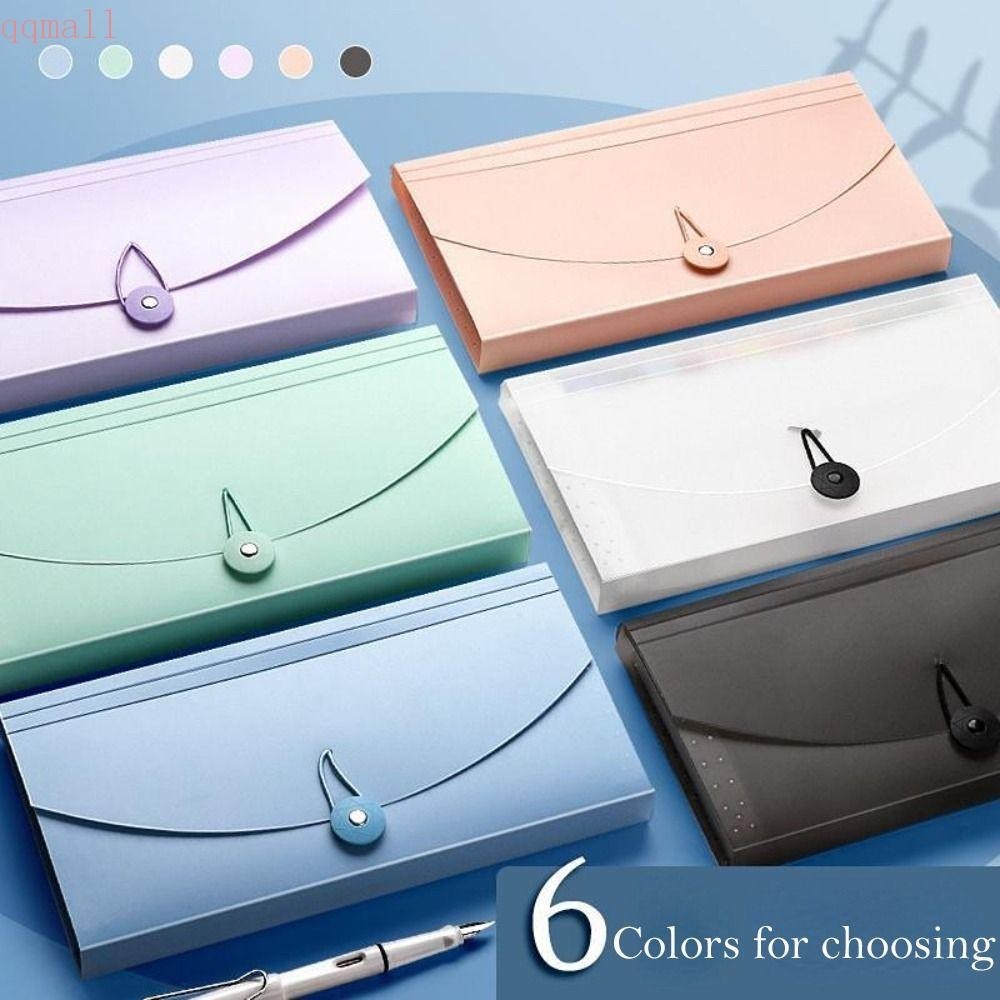 Qqmall แฟ ้ มหีบเพลง A6 แฟ ้ มกระดาษแบบพกพา Bill Storage Tax Item คูปองเอกสาร Organizer