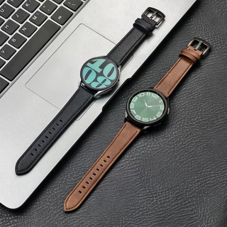 20 มม.22 มม.Quick Release สายหนังสําหรับ Samsung Galaxy Watch 6 5 4 40 มม.44 มม.เกียร์ Vintage สร้อยข้อมือสําหรับ Xiaomi Redmi นาฬิกา 3 Lite/Active