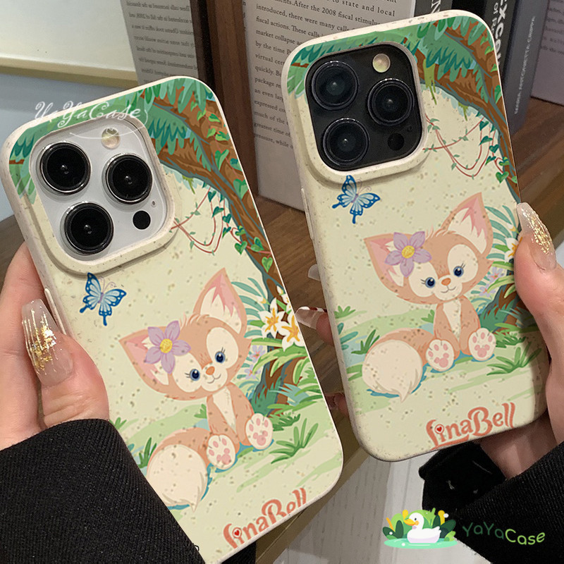🦢【ดิสนีย์】สำหรับ iPhone11 13 15 12 14 Pro Max X XR XS MAX 6 7 8 14 15 Plus 12 13 MINI Lina Bellรุ่น สไตล์ TPUข้าวสาลีเคส