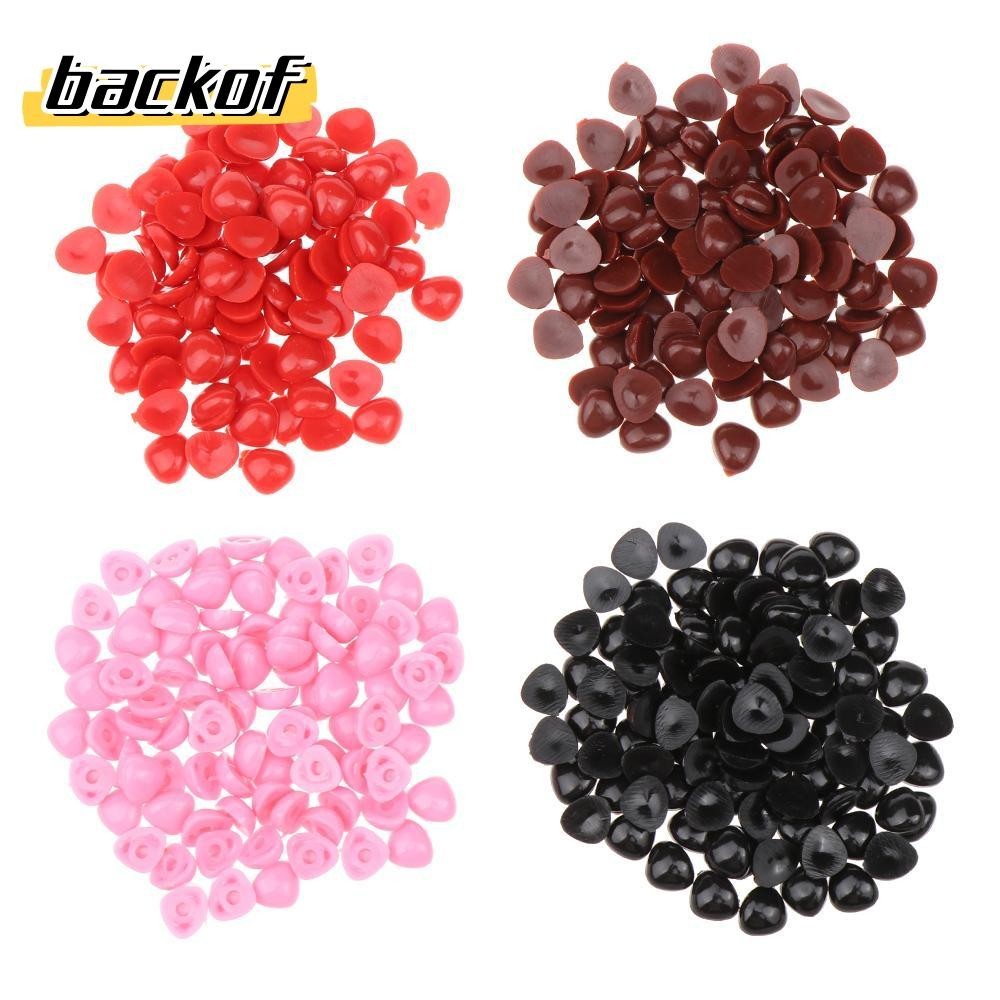 Backof 100 ชิ้นสามเหลี่ยมจมูกปุ่มหมีพลาสติก DIY เครื่องมือจมูกตุ๊กตา