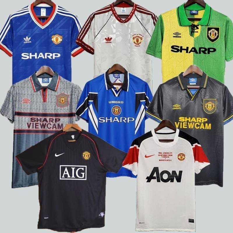 07-08 MU Away Retro Soccer Man U 1991-1992 1994 95-96 Jersey MEN เสื้อฟุตบอลเสื้อฟุตบอล