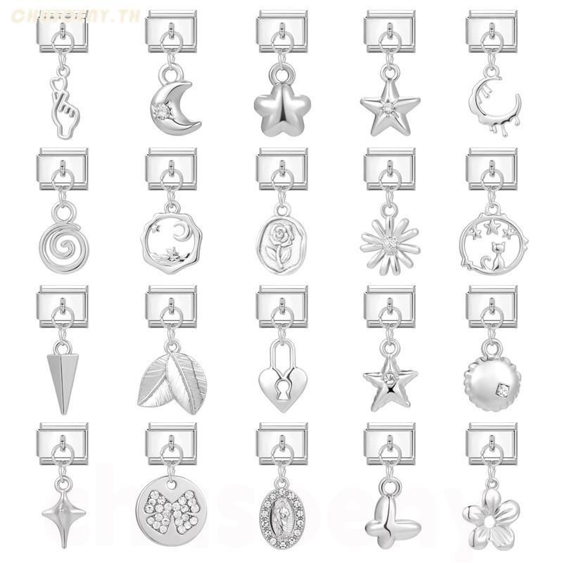 DIY ภาษาอิตาลี เสน่ห์ สร้อยข้อมือ ข้อต่อฟิตติ้ง 9 มม Sliver Diy สร้อยข้อมือคู่ Diy เครื่องประดับแฟชั่นอุปกรณ์เสริม Retro บุคลิกภาพโมดูลสร้อยข้อมือของขวัญวันวาเลนไทน์