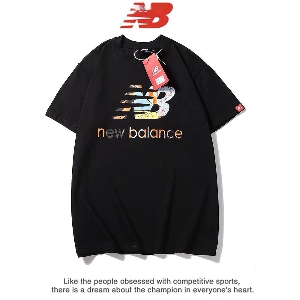 【HOT】ย้อนยุคพร้อมส่ง! New Balance! เสื้อยืดแขนสั้น แบบทันสมัย สําหรับผู้ชาย และผู้หญิงS-5XL