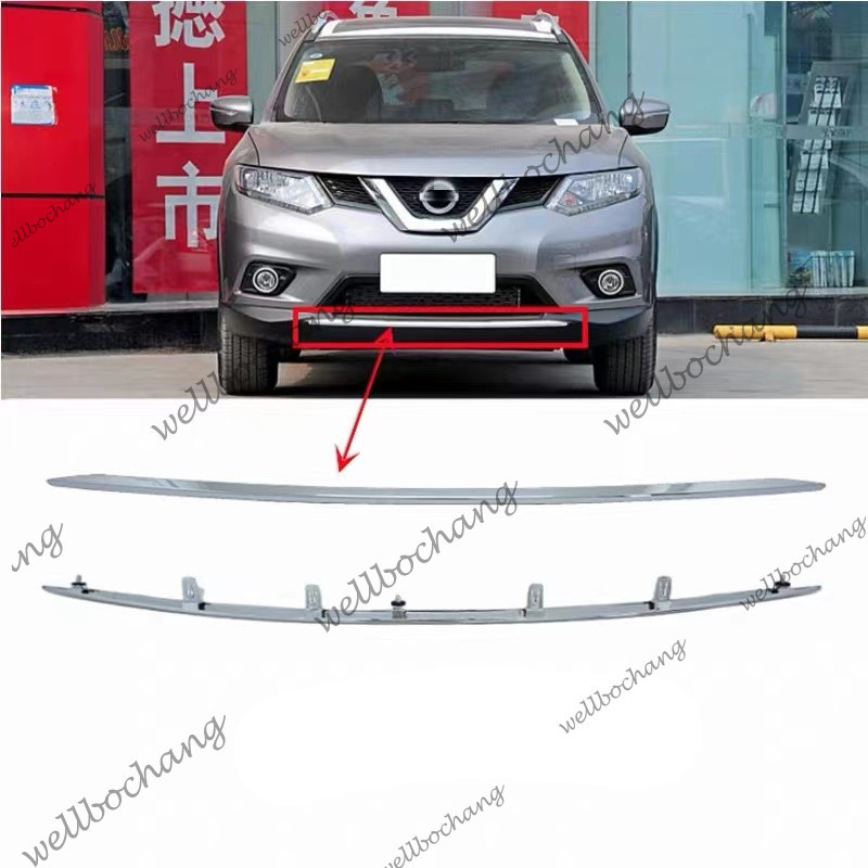 Chrome ด้านหน้าตาข่าย Grille Grill Trim ใส่จัดแต่งทรงผม Moulding Garnish สําหรับ NISSAN X-TRAIL xtra