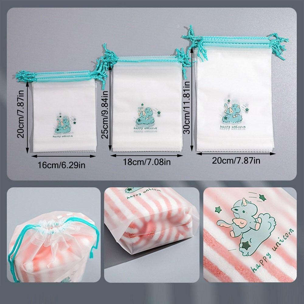 UUMIR ถุงเก็บรองเท้า, การ์ตูนไดโนเสาร์ Matte โปร่งใส Drawstring Bag, Creative PE แขวนกระเป๋ากันฝุ่น Travel Bundle กระเป๋าเดินทางกลางแจ้ง/Busness Trip