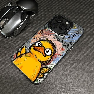 กราฟฟิตีเป็ดสีเหลืองเคสโทรศัพท์เหมาะสําหรับiphone 11 12 13 14 15 PRO 13 14 15 PROMAX 7 8 14 15 PLUS Shock-resistant Case Hard Caseฝุ่นShock-proof XR XMAX