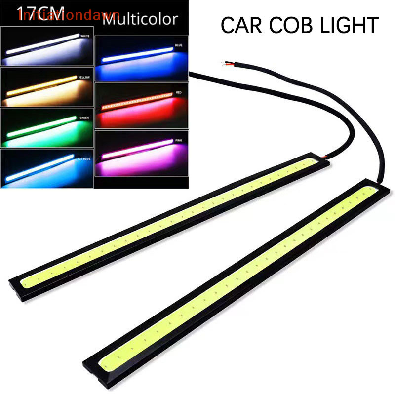 [Initiationdawn] แถบไฟวิ่งกลางวันสําหรับรถยนต์แถบไฟตกแต่ง Super Bright 12V ไฟ Led Strip สําหรับรถยนต์ 17 ซม.