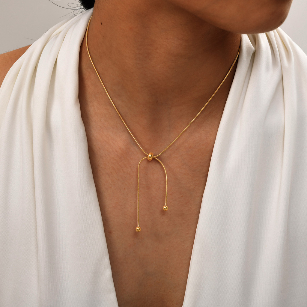 Vnox สร้อยคอโซ่ผู้หญิง, เหล็กสแตนเลสปรับบางงู Link,18k Gold Plated เครื่องประดับเรียบง่ายกันน้ํา