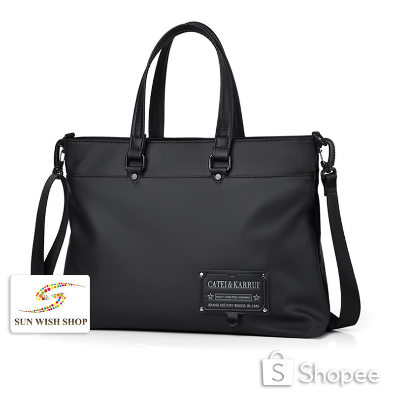 Sunwish -Catei Karrui- No.30051 ไนลอนป้องกันรอยขีดข่วน 14 นิ้วกระเป๋าแล็ปท็อปกระเป๋าเอกสาร Man Business Sling Bag