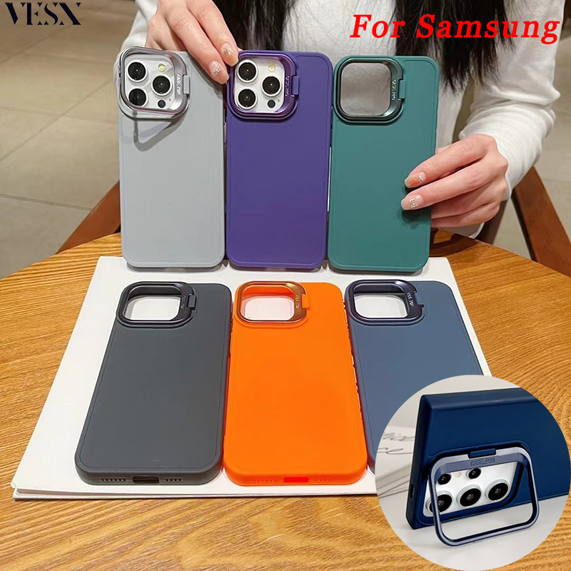 กล้องเลนส์ซ่อนขาตั้งโทรศัพท์กรณีโทรศัพท์มือถือ Samsung ss Galaxy A73 A72 A52 A52s A50 A50s A32 A30 A30s A22 A21s A20 A12 A10 A02s M15 F15 M23 F23 M12 F12 J7 J2 Prime 4G 5G 2024