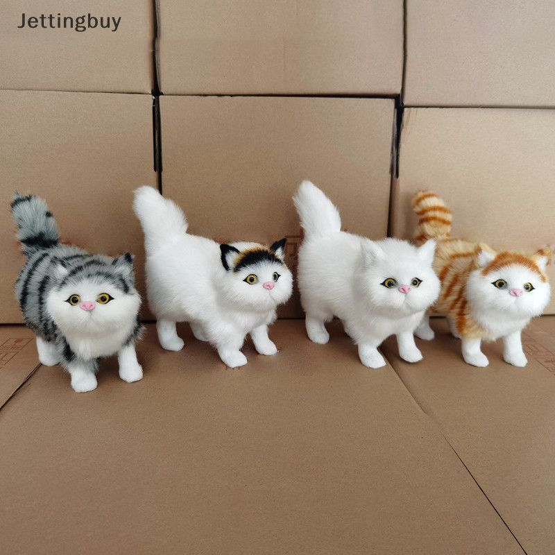 [เจ็ทติ้งบาย] น่ารักจําลองแมวของเล่นตุ๊กตานุ่มยัดไส้ลูกแมวรุ่นปลอมแมวจริงสัตว์สําหรับเด็กสาววันเกิดของขวัญวันวาเลนไทน์หุ้นใหม