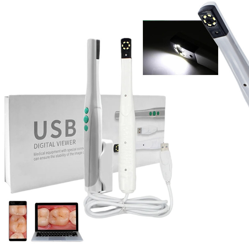 กล้อง USB ทันตกรรมช่องปากตรวจสอบฟัน Endoscope พร้อมไฟ Led 6 ดวง HD พิกเซลกล้อง Intraoral เครื่องมือทันตกรรม
