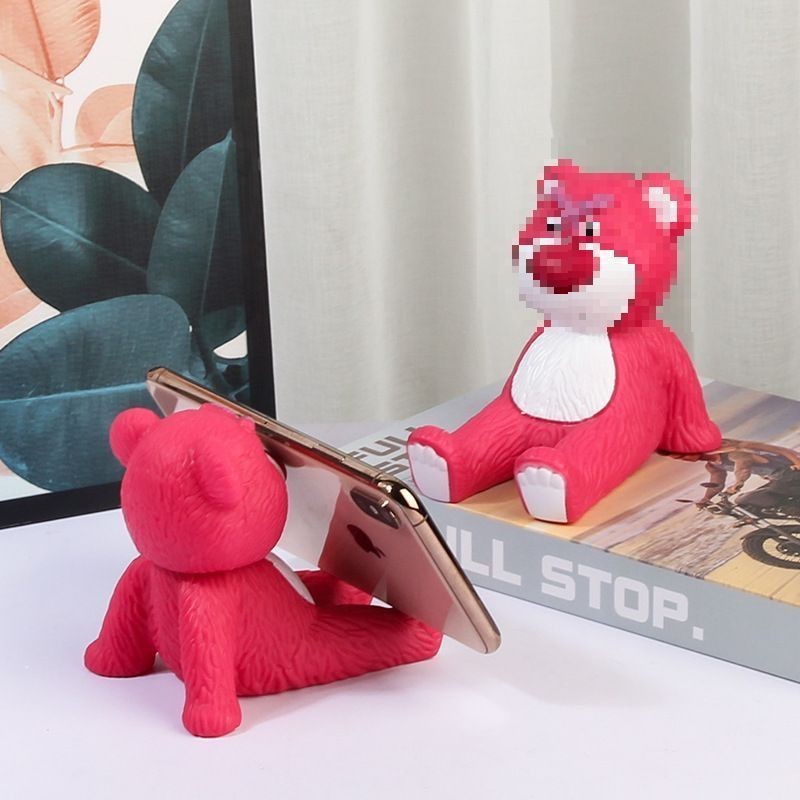 HH Phone Holder HP Bear Strawberry Stand Tablet Holder Pink Strawberry Bear Variant HP Tablet Holder