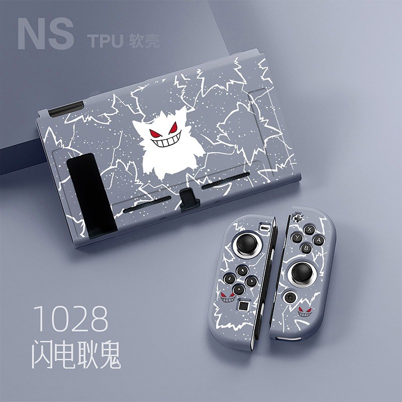 Dockable Nintendo Switch V1 V2 กรณี, TPU การ์ตูนการออกแบบใหม่ที่ถอดออกได้สําหรับ Nintendo Switch V1 V2 Joycon อุปกรณ์เสริม