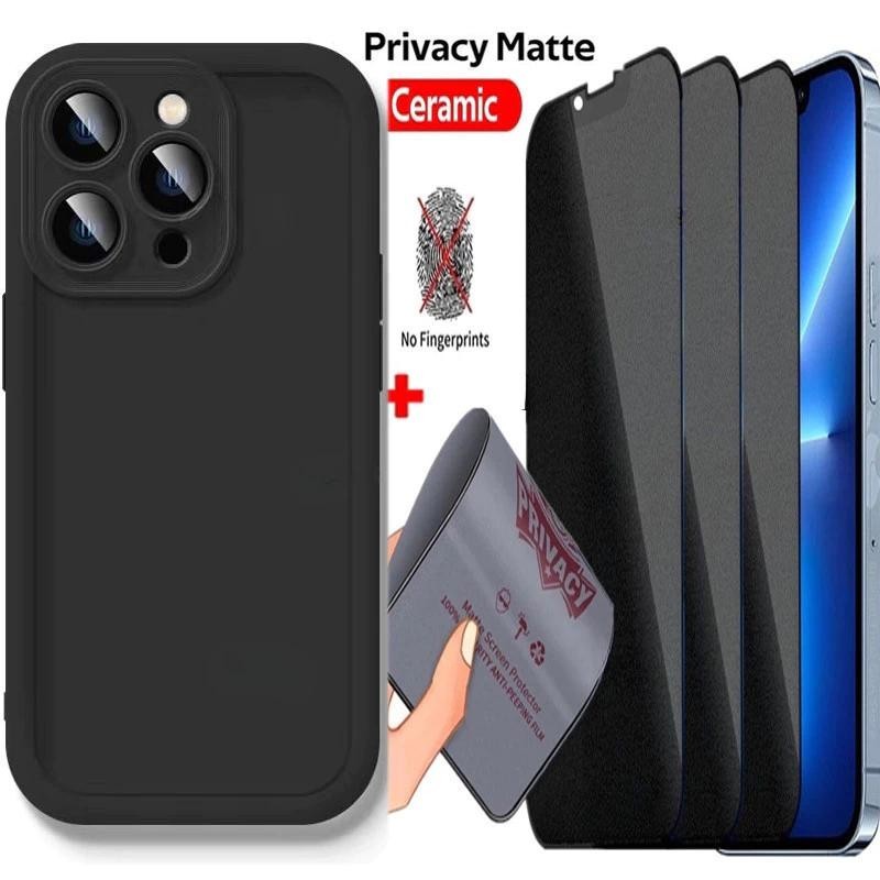2in1 เคสโทรศัพท์ + Matte Anti Spy เซรามิคกระจกนิรภัย HUAWEI Y7A Y9A Y7 Y6P Y6 Y9 PRO PRIME 2019 NOVA