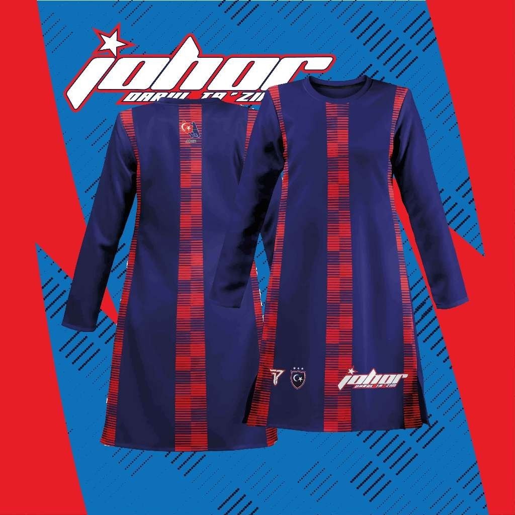 BAJU [MUSLIMAH] FAZZ JDT02 - JERSEY ANAK J0H0R D4RL T4Z1M พัดลมบ้าน 2022